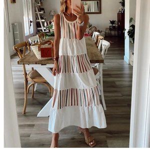 Kertha Full of Personality Striped Maxi Dress (M)